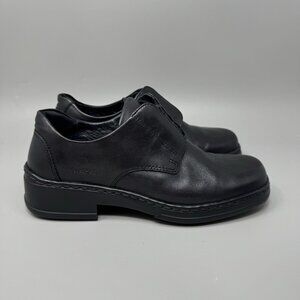 Josef Seibel Women's Size 9.5-10 US Black Leather Square Toe Comfort Loafers New